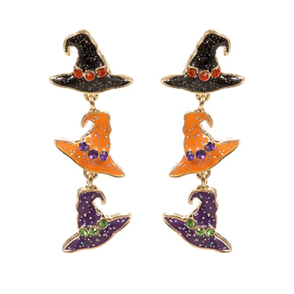 Hypoallergenic Witch's Hat 3 Drop Earrings